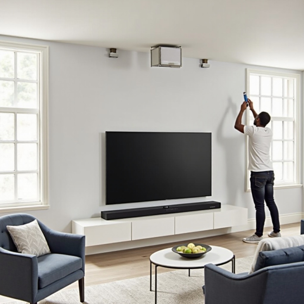 menghubungkan speaker langit-langit sonos ke sound bar dan tv